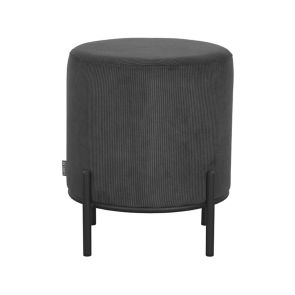 Poef Troy Antraciet Ribcord 41x41x48 cm Voorkant